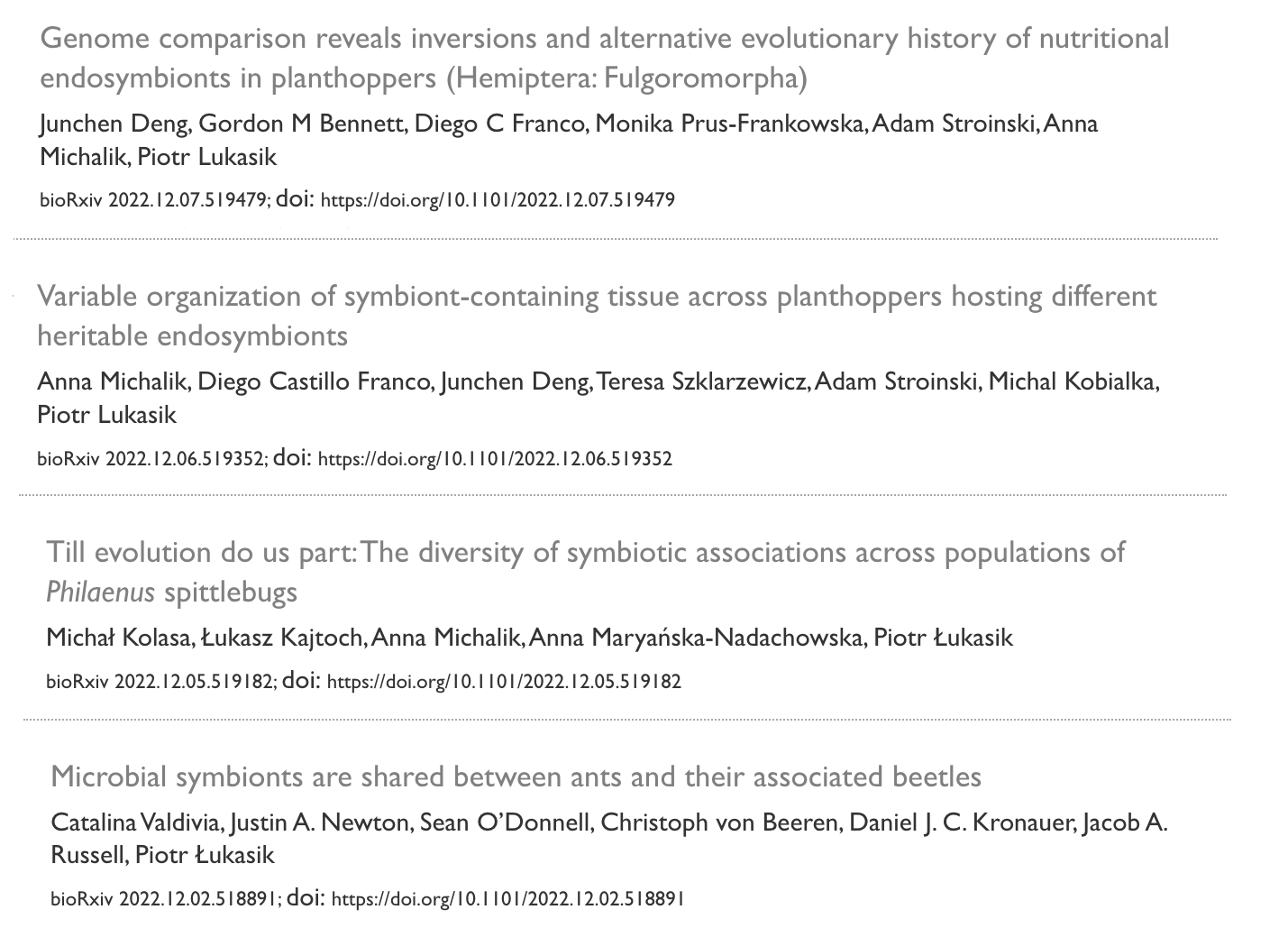 Details of four preprints published this week!