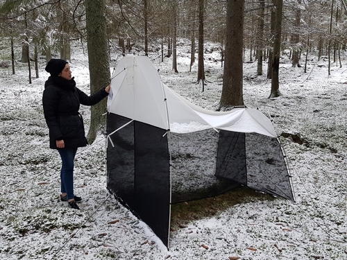One of 250 Malaise traps used by IBA. They are catching insects even in winter! One of 250 Malaise traps used by IBA. They are catching insects even in winter!